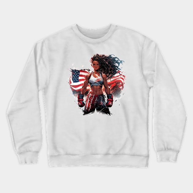 Female Fighter Crewneck Sweatshirt by Genbu